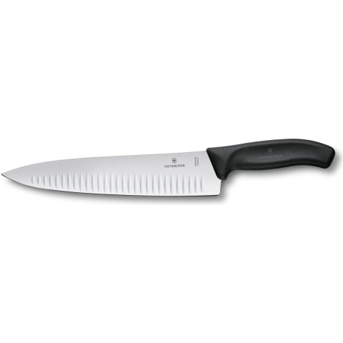 Victorinox SwissClassic 6.8023.25G vleesmes met kuiltjes 25 cm, zwart