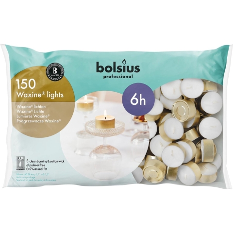 Bolsius Waxinelicht 16/38 wit 150 stuks