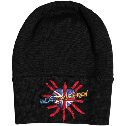 Merinowollen Beanie met Union Jack Hart