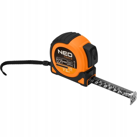 Neo | Rolmaat Meetband | rubber | zwart | 7,5 meter - 25 mm - 6453144