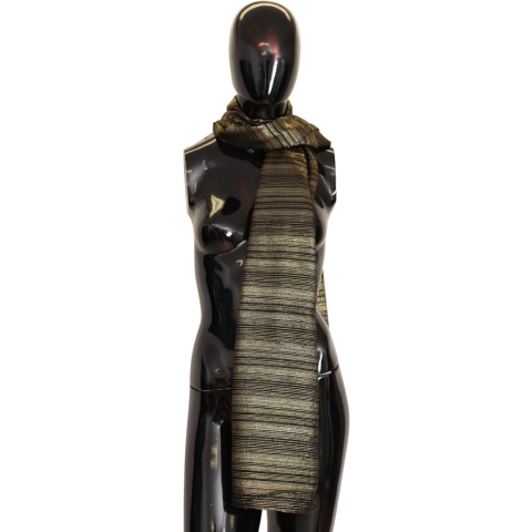 Dolce & Gabbana Vrouwen Metallic Goud Zijden Stretch Sjaal Wikkel Sjaal
