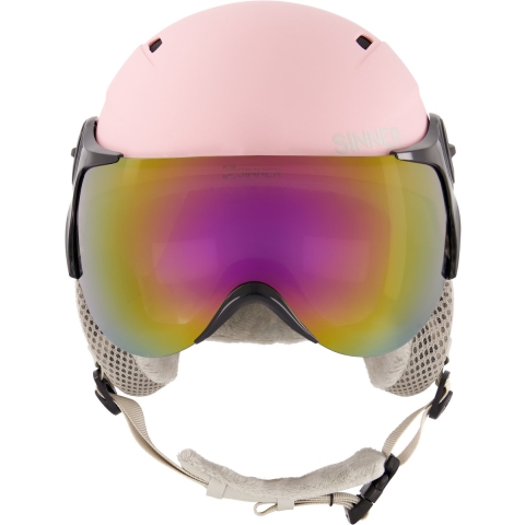 Sinner TYPHOON VISOR skihelm roze dames, 50-54 cm