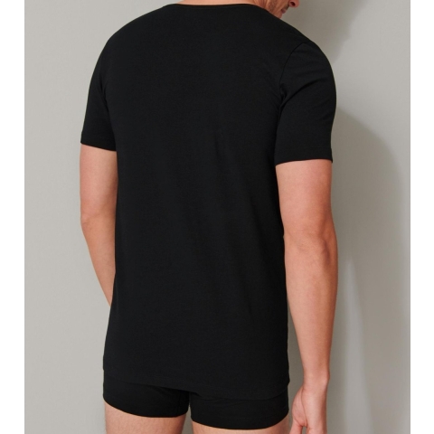 Schiesser 95/5 v-shirt 2-pack 173982 zwart