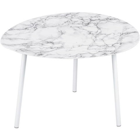 Leitmotiv bijzettafel ovoid marble look large -
