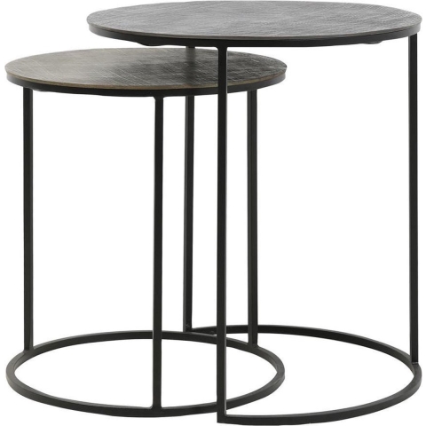 Light & Living bijzettafel rengo Ø49x52cm - set van 2