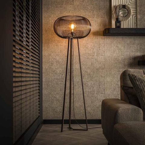 Hoyz vloerlamp 3-poot copper twist kleurig