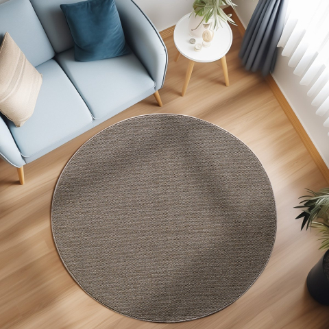 Muratap Loom uni effen vloerkleed rond uni kleur - woonkamer slaapkamer