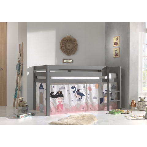 Lucevi pino halfhoogslaper h115cm met ladder 90 x 200 cm princess sophie