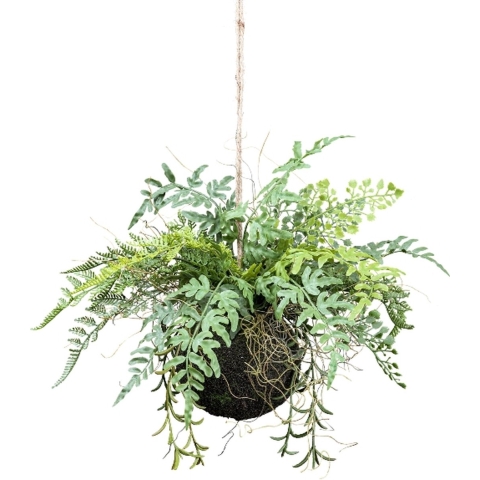 Kopu ® kunstplant bol met diverse varen hangplanten 25 cm -