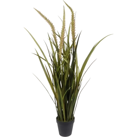 Kopu ® kunstplant miscanthus 90 cm 3 pluimen in zwarte pot