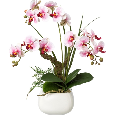 Kopu ® kunstbloem orchidee 46 cm lila bloempot vierkant phalaenopsis