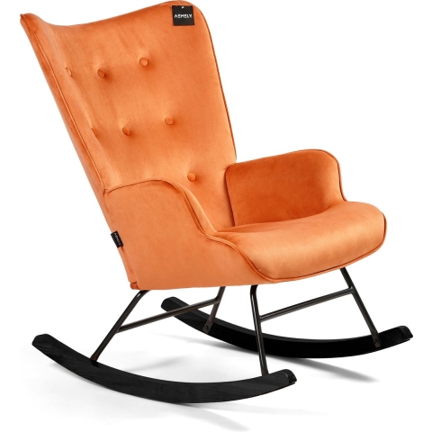 Aemely ® schommelstoel 'steerne' velvet, zwart hout