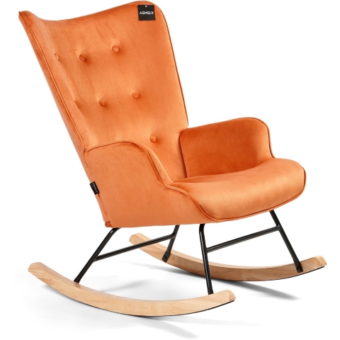 Aemely ® schommelstoel 'steerne' – velvet, blank hout