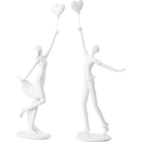 J-Line vrouw en man hart ballon poly assortment van 2 13.5x5.5x33cm