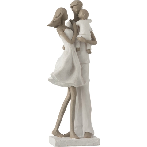 J-Line koppel met kind poly /taupe 11.5x12.5x31cm
