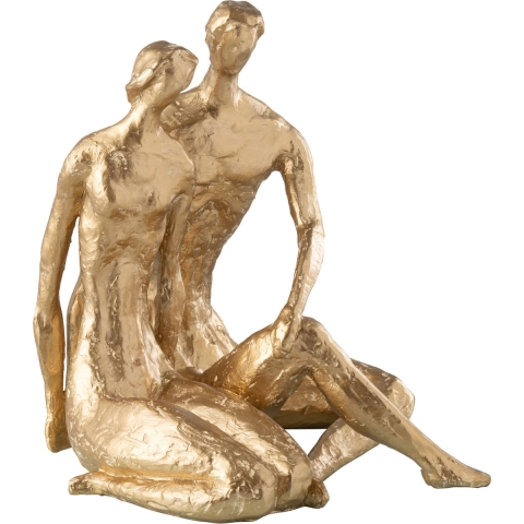 J-Line koppel zittend resine goud 29.5x29x35.5cm