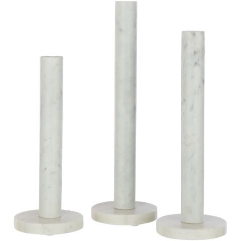 J-Line set van 3 kaarshouder marmer 12.5x12.5x40cm
