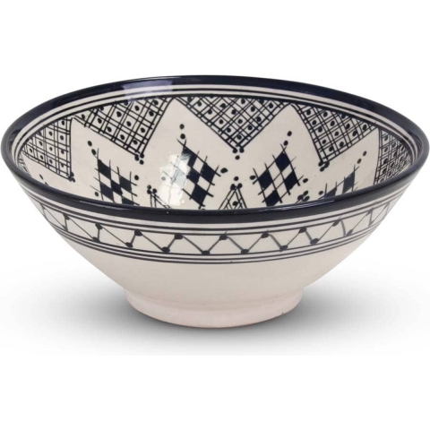 Safaary Marokkaanse kom blauw-wit Ø 24 x 10cm