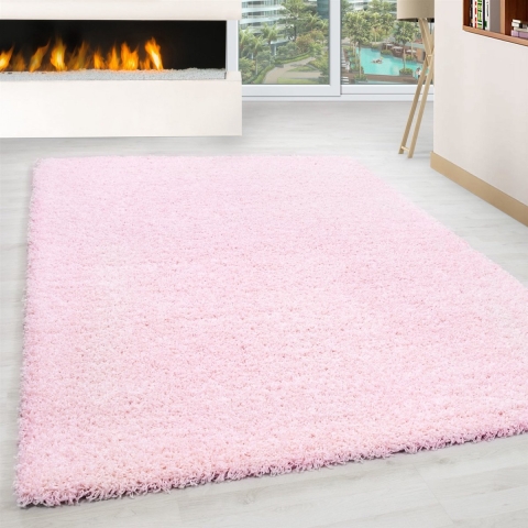 Muratap Basic shaggy vloerkleed roze hoogpolig- 240x340 cm