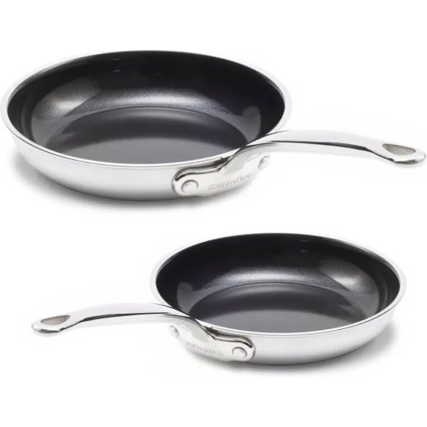 Greenpan Premiere koekenpannenset Ø 24 cm + 28cm rvs