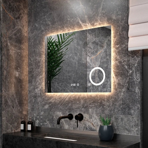 Mirlux Badkamerspiegel 80x60cm rechthoekig frameloos