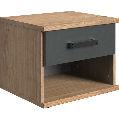 CaliCosy Nachtkastje 1 lade eiken en grafietdecor l46 cm