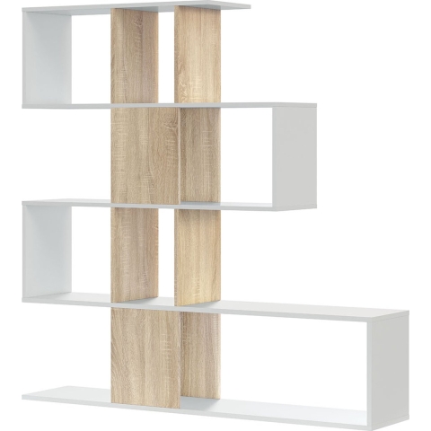 CaliCosy Libreria con 4 livelli e 11 scomparti di archiviazione h145 cm zigzag