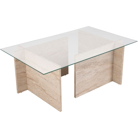 CaliCosy Salontafel met glazen blad l105 cm noah