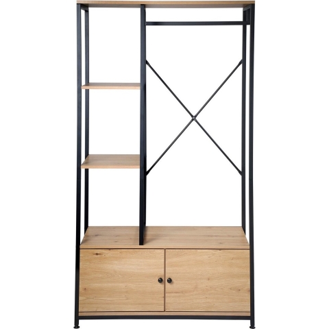 CaliCosy 2-deurs kledingkast met legplanken en opbergruimte h167 cm