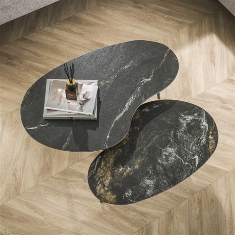 Hoyz salontafel set-2 niervormig fossil keramiek