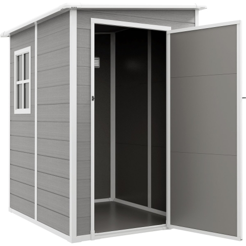 4goodz Aluminium aanbouw tuinschuur 122x149x192/177 cm /wit