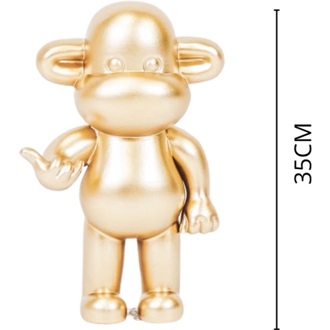 House Vitamin Ornament hang loose monkey figurine 'the legend' polyresin gold -