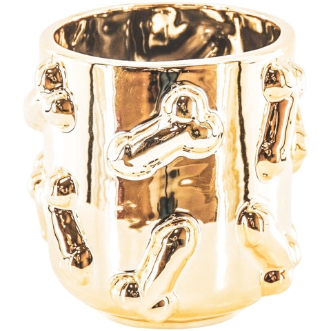 House Vitamin Pot dick ceramics gold -11x11x11,5cm