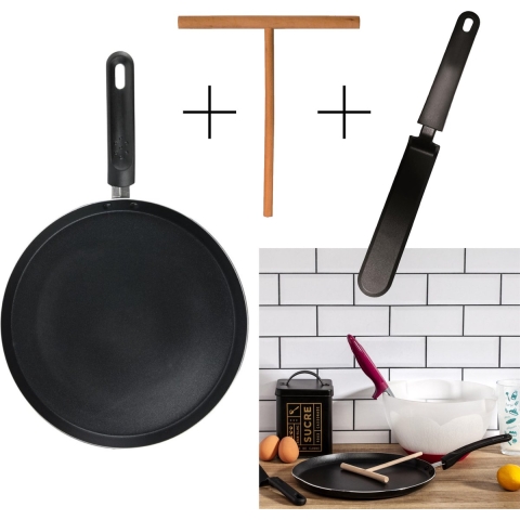 WDMT Zwarte pannenkoekenpan ø 28 cm zwart