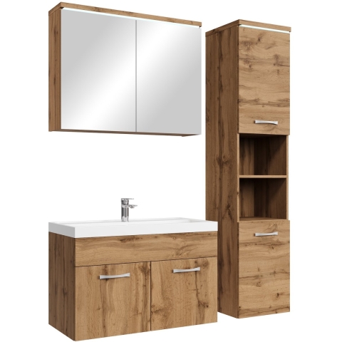 Badplaats Badkamermeubel set paso 80 x 40 cm - badmeubel met spiegelkast