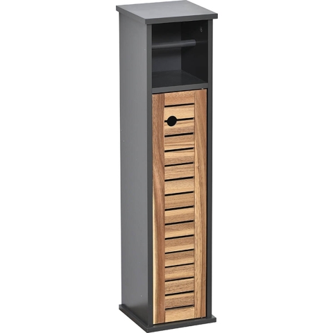 4goodz Toiletrolhouder met toiletroldispenser acaciahout- 18x18x75 cm