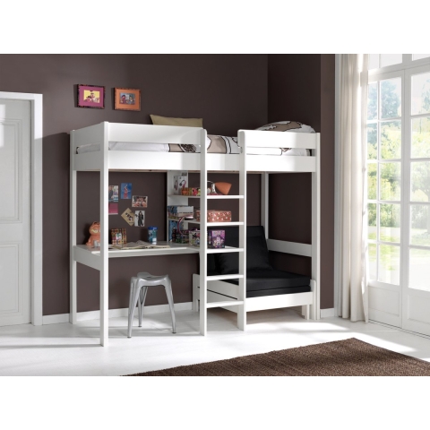 Lucevi pino mezzanine bed + slaapfauteuil + matras - 90x200 cm