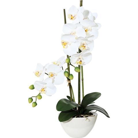 Kopu ® kunstbloem orchidee 50 cm met cement sierpot phalenopsis
