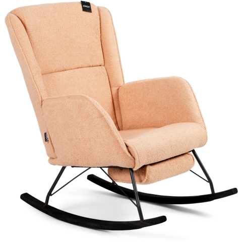 Aemely Schommelstoel relax apricot teddy, zwarte poten