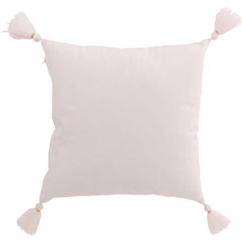 J-Line Cushion snowflake+tassels cotton white/beige