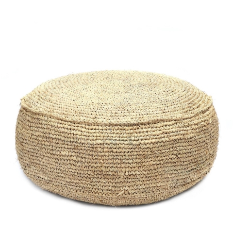 Bazar Bizar De raffia flores poef naturel