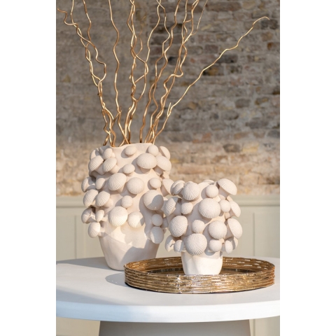 J-Line Vase fungi clay beige small
