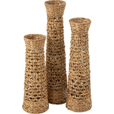 J-Line Set of 3 vases jan water hyacinth natural