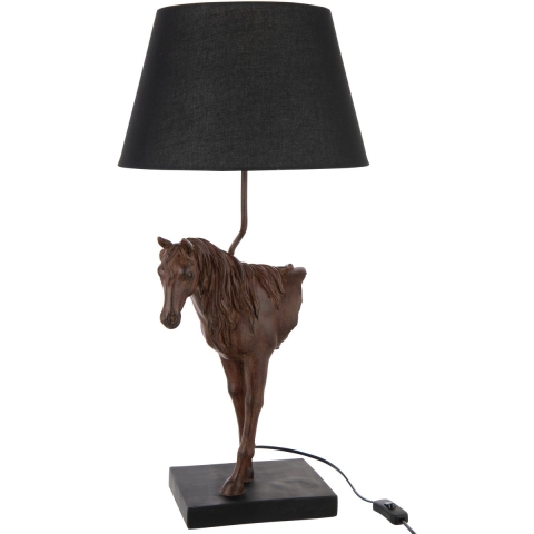 J-Line Table lamp horse front polyresin dark brown