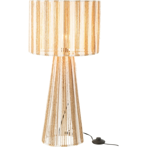 J-Line Table lamp stripes strings metal/paper white/natural