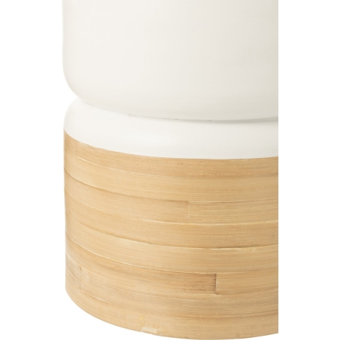 J-Line Side table round bamboo white/natural