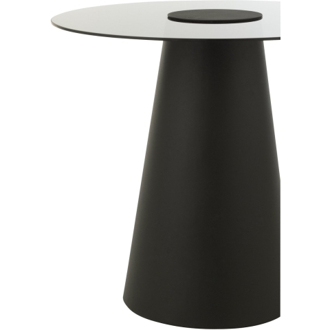 J-Line Side table glass flat cap cone iron black