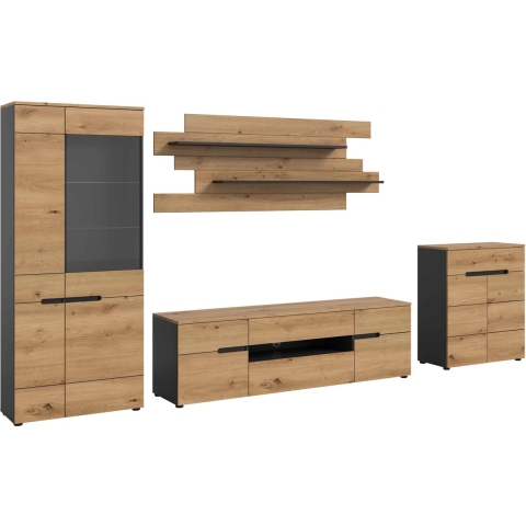 Furnilux Canu woonkamercombinatie artisan nb basaltgrijs nb