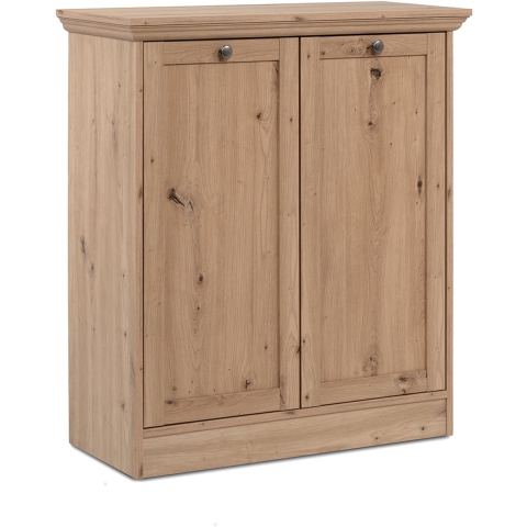 CaliCosy Buffet 2 portes et 2 tablettes avec poignées boutons en métal l80 cm timber