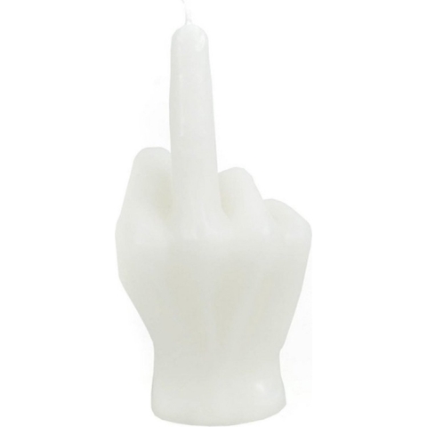 House Vitamin Candle -middle finger wax -white 310 gram 10x9x17cm